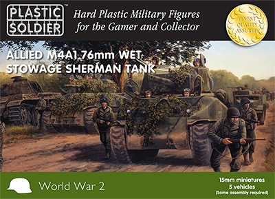 15mm: Allied M4A1 76mm Wet Stowage Sherman (5)